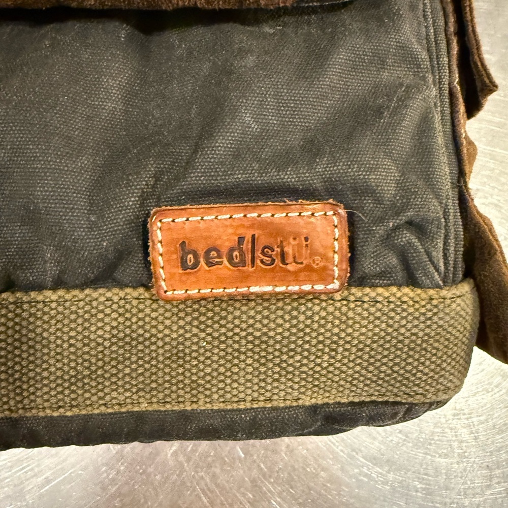 BED|STU Men's Black and Olive Messenger Bag